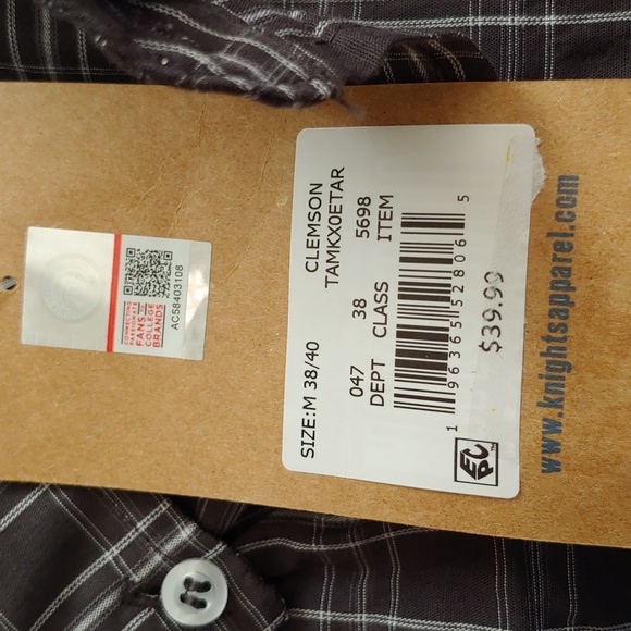 NWT Rivalry Threads Men's Clemson Tigers Long Sleeve Button Down Shirt Size M - Picture 7 of 7